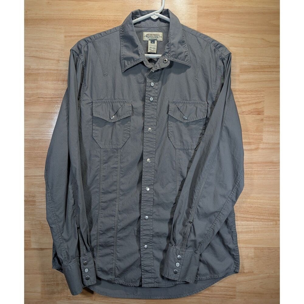 American Rag Co. Men's Gray Snap Front Western Shirt Size M 100% Cotton